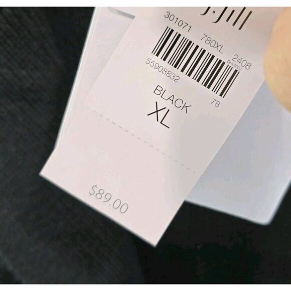 J Jill Cardigan Womens XL Black Sweater Blazer Wearever Textured Button Cotton - Picture 10 of 12